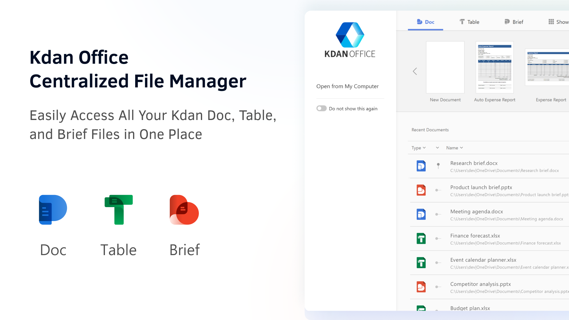Kdan Office centralized File Manager