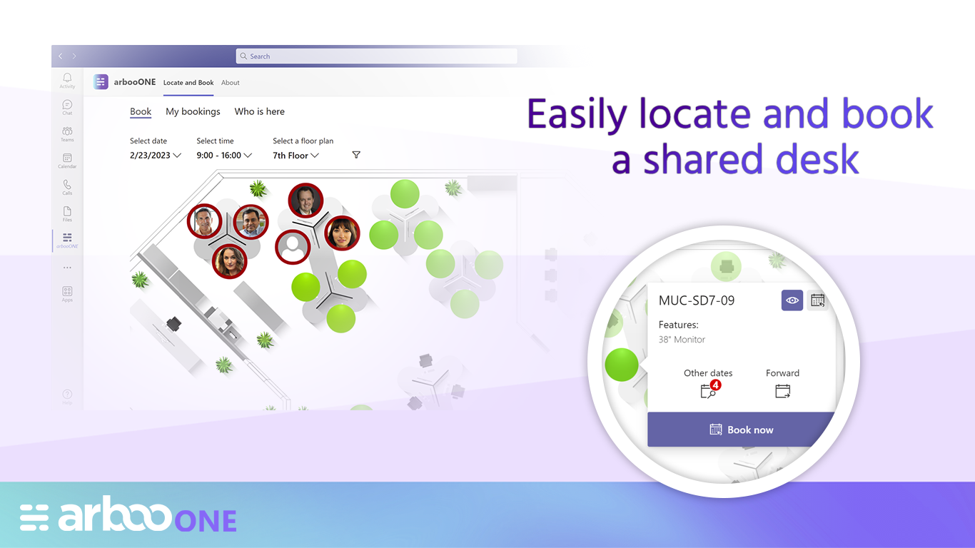 Easily find and book your desired shared desk