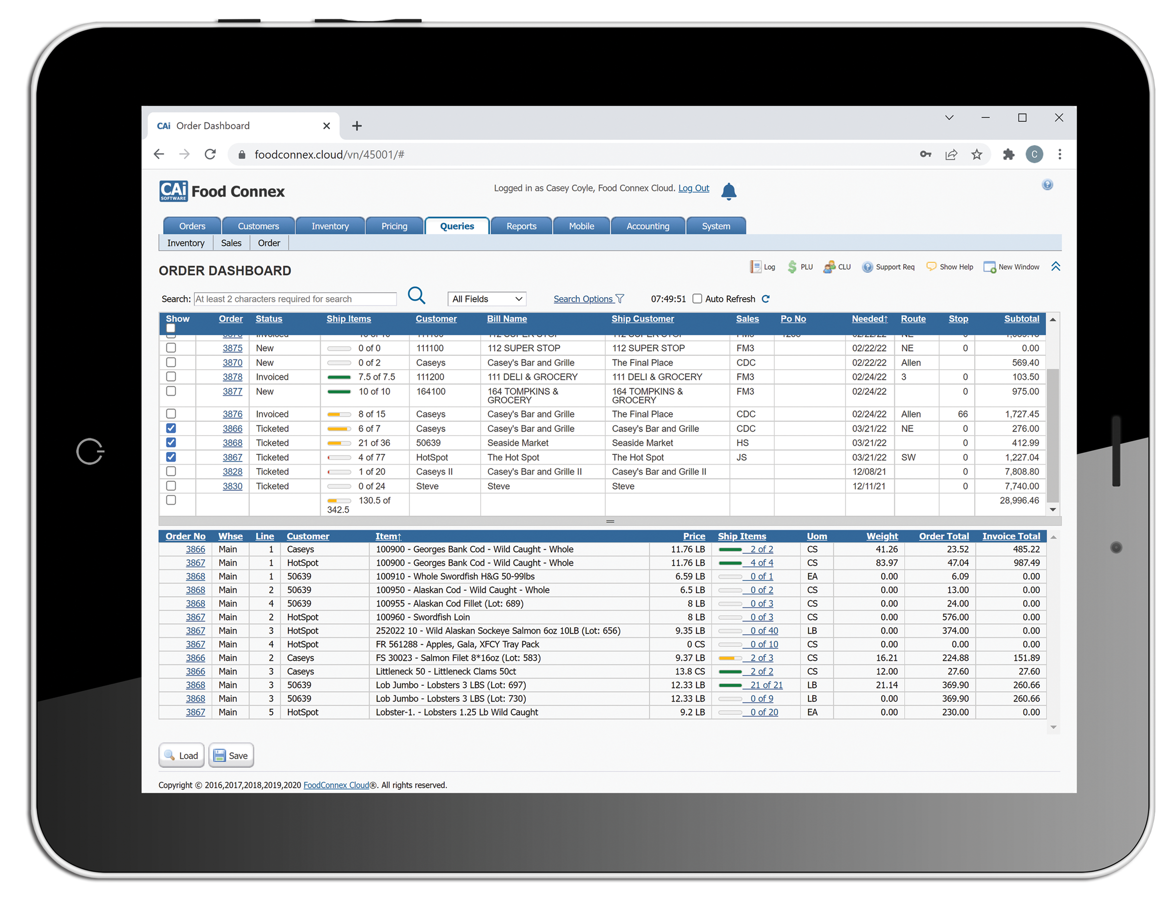 Food Connex lets you easily manage orders in a simple customizable screen that displays historical order information, current inventory availability, and pricing information. Intuitive prompts help you quickly create orders and recommended items.