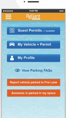 Reliant Parking mobile application