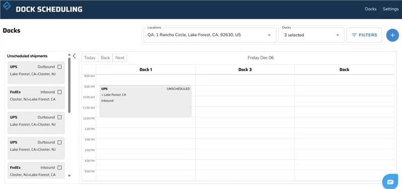 FreightPOP Software - Dock Scheduling - Calendar View: FreightPOP’s dock scheduling calendar automates dock door assignments, offering real-time visibility into schedules. Streamline operations, reduce truck idle time, & optimize productivity with an easy-to-use, calendar view