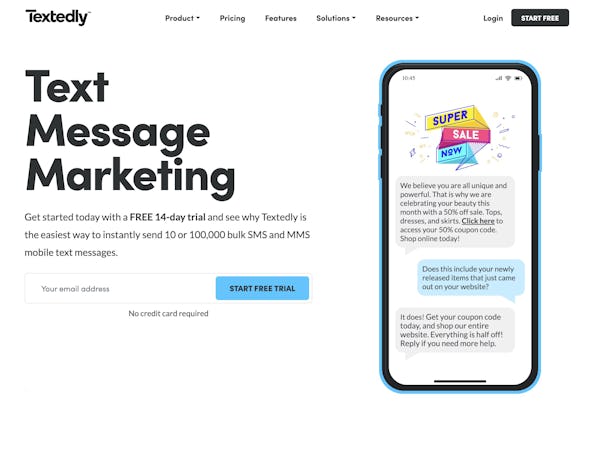 Textedly screenshot: Text Message Marketing