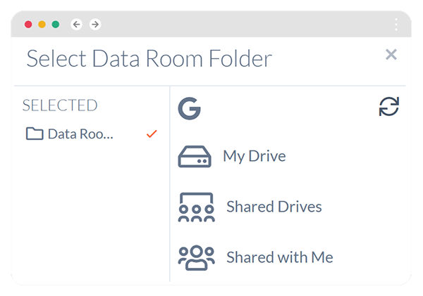 Orangedox Software - Choose Data Room Folder
