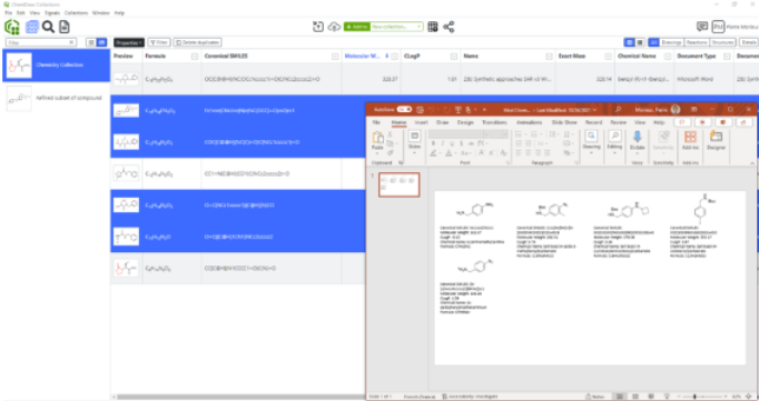 Expanded Sharing and Reporting - Signals ChemDraw Collections removes admin bottlenecks like aggregating data from Signals Notebook experiments, building lists of compounds, and generating reports.