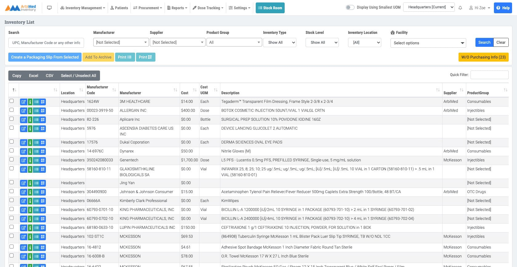ArbiMed Inventory Software - 2