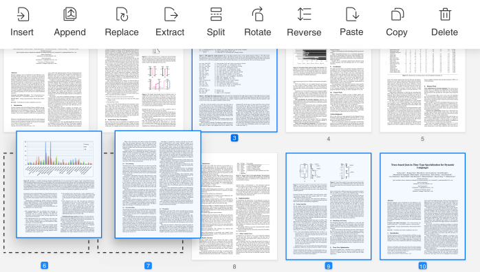 PDF Reader Pro arranging PDFs