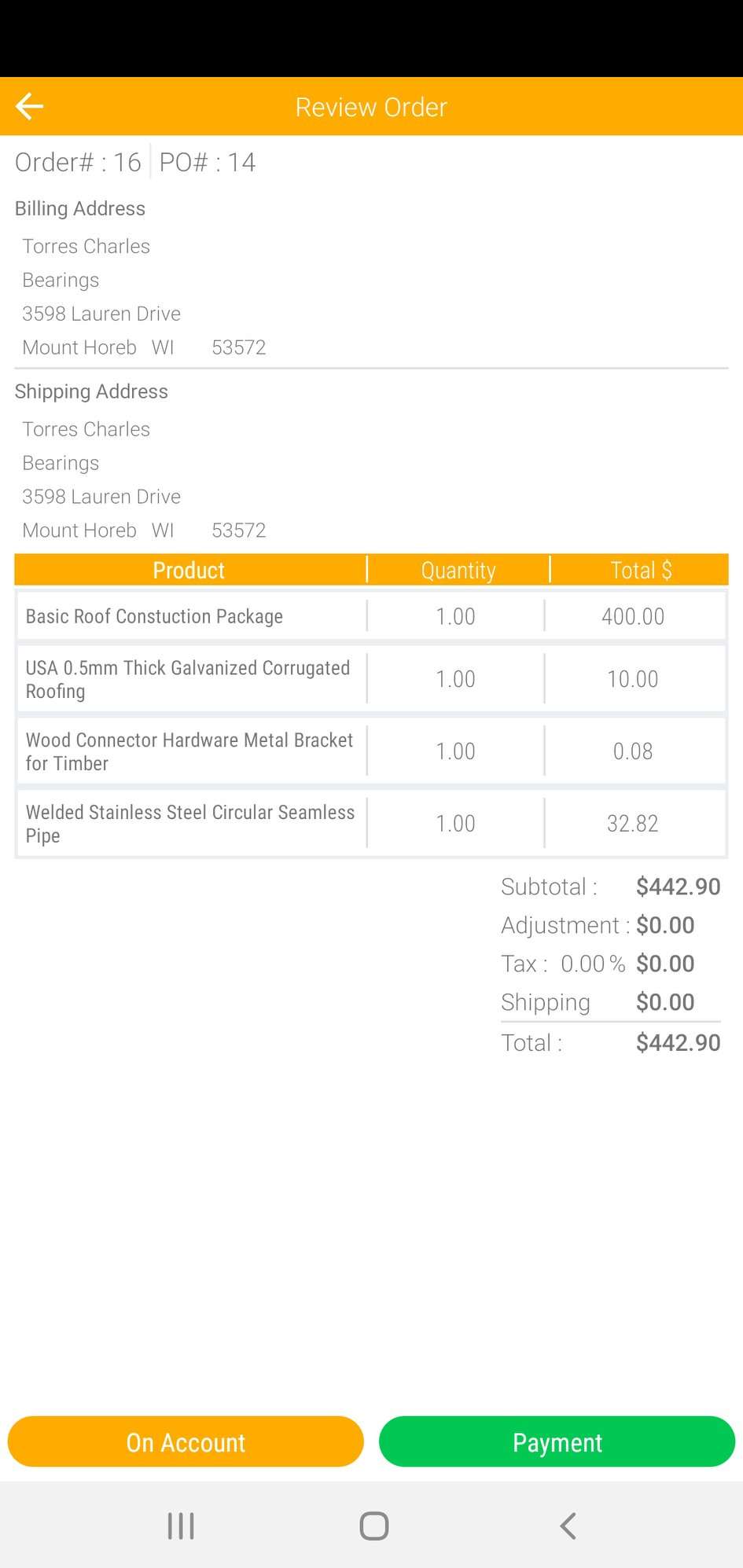 AdvancePro review order details