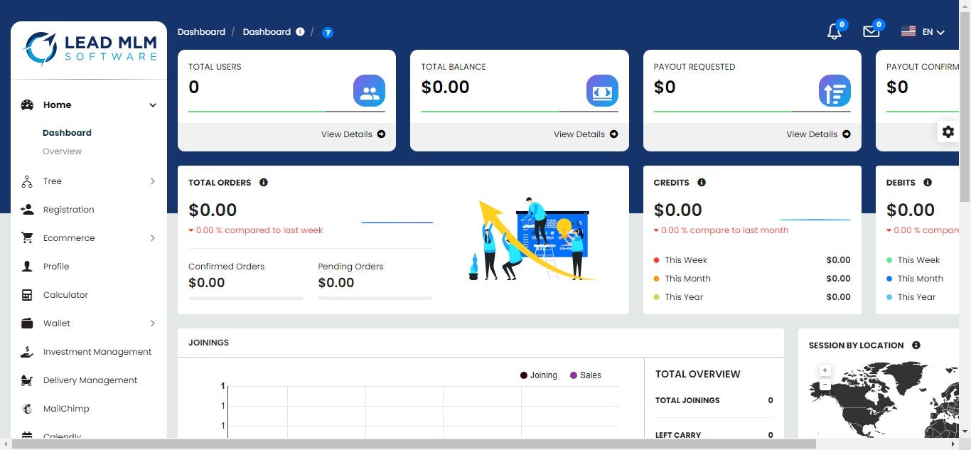 Lead MLM Software Software - Dashboard