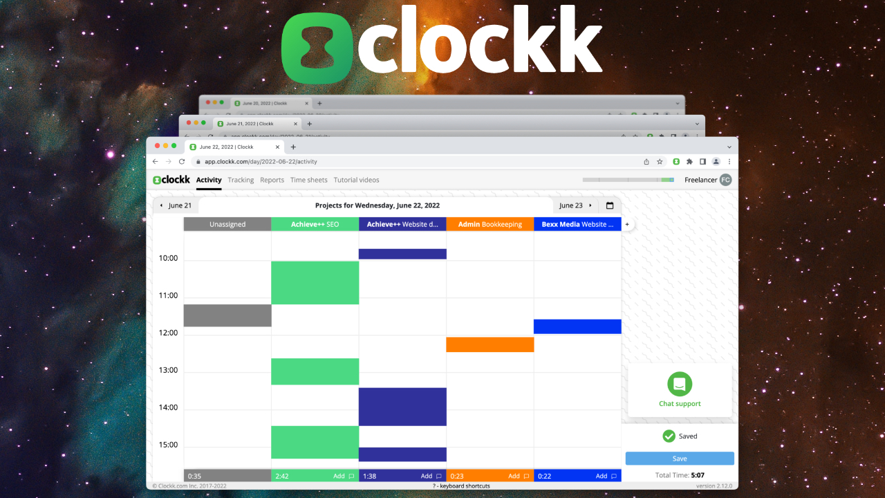 Imagine knowing exactly what you did this week. Clockk is a time machine for your workday