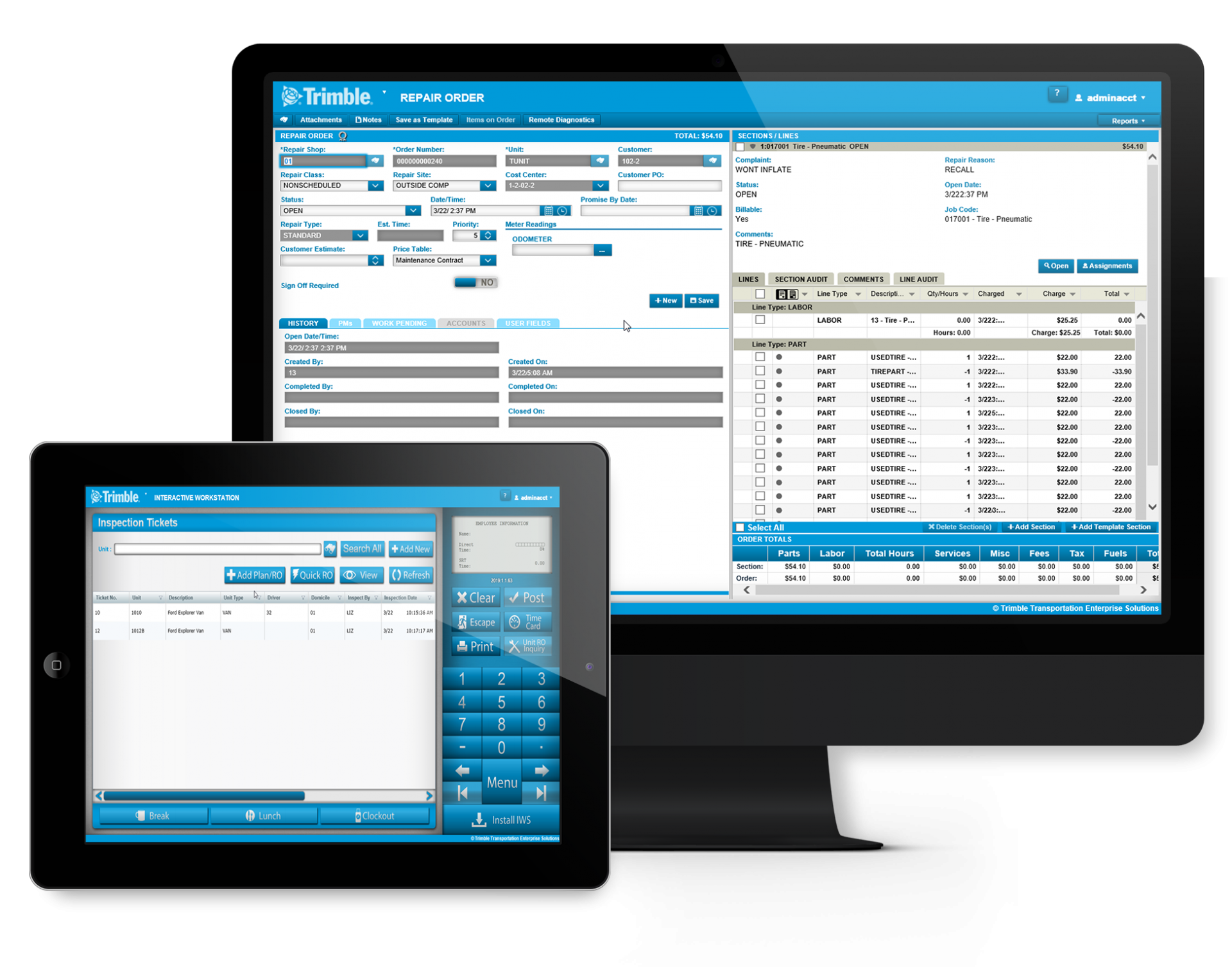 TMT Service Center screenshot: TMT Service Center dashboard