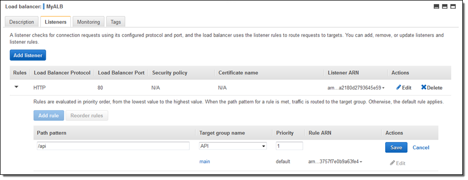 Elastic Load Balancing Software - Elastic Load Balancing add listeners