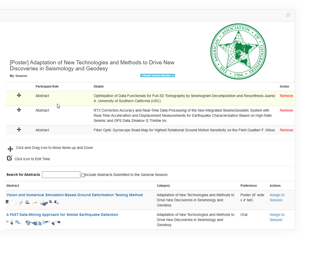 Have session chairs build their sessions from a centralized place