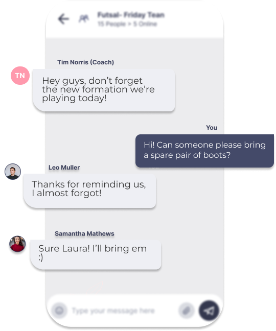 Messaging - Whether its having a group chat with the teachers, organising car-pools or sending out a notification that today is washed out, Outcoach's messaging features allow you to communicate easily to keep everyone in the loop