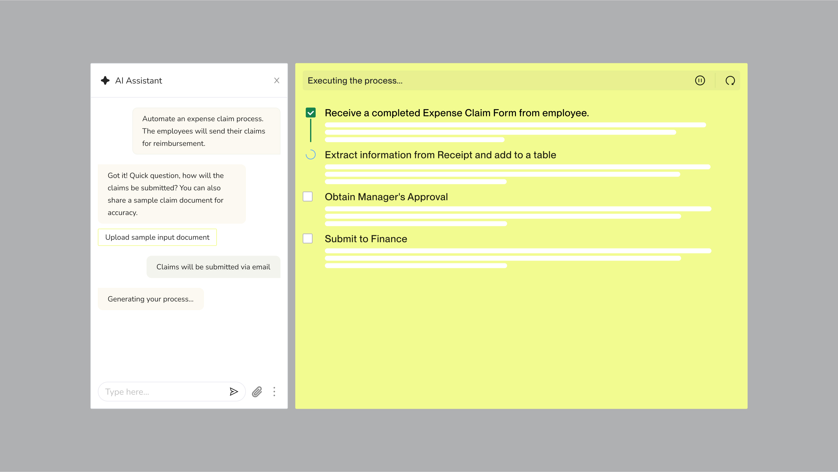 Kognitos screenshot: Our neurosymbolic AI interprets the logic and reasoning of your process to create a fully functional, hallucination-free AI agent that executes tasks precisely as described.