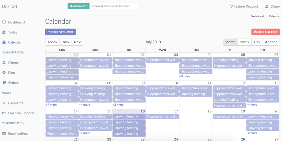 Doxford calendar