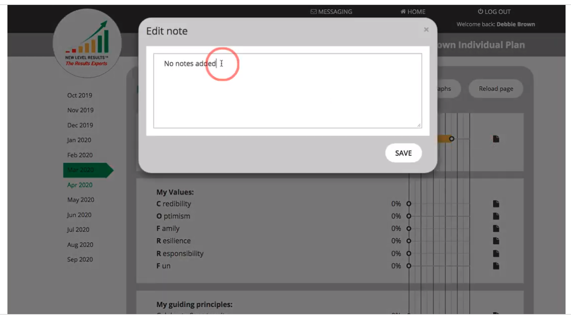 The Curve Software - The Curve adding notes