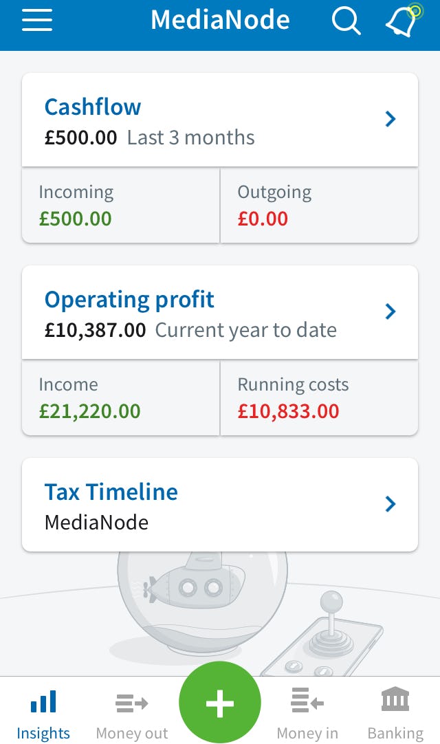 FreeAgent Software - The FreeAgent mobile dashboard in action