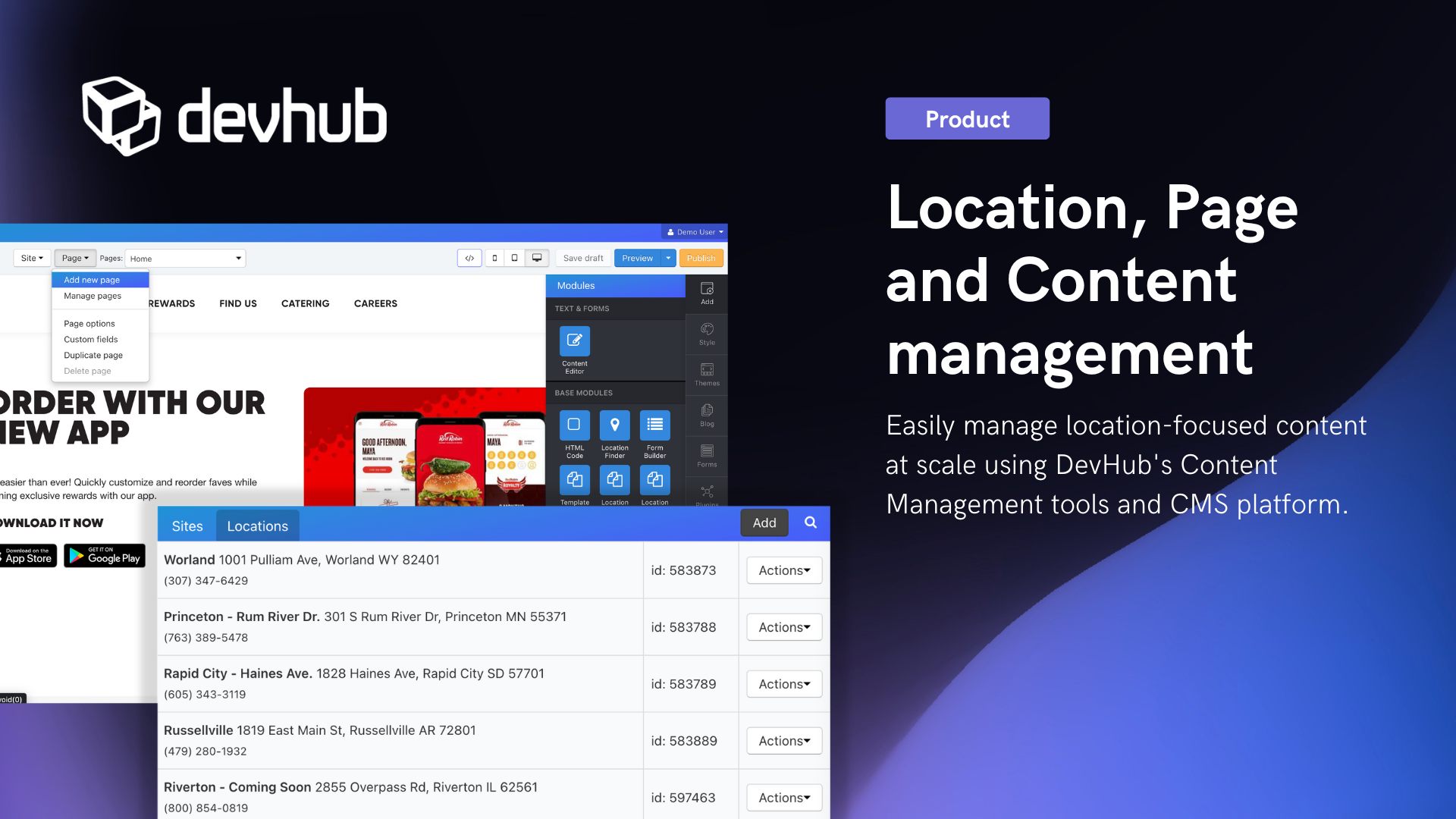 DevHub Software - Easily manage location focused content at scale