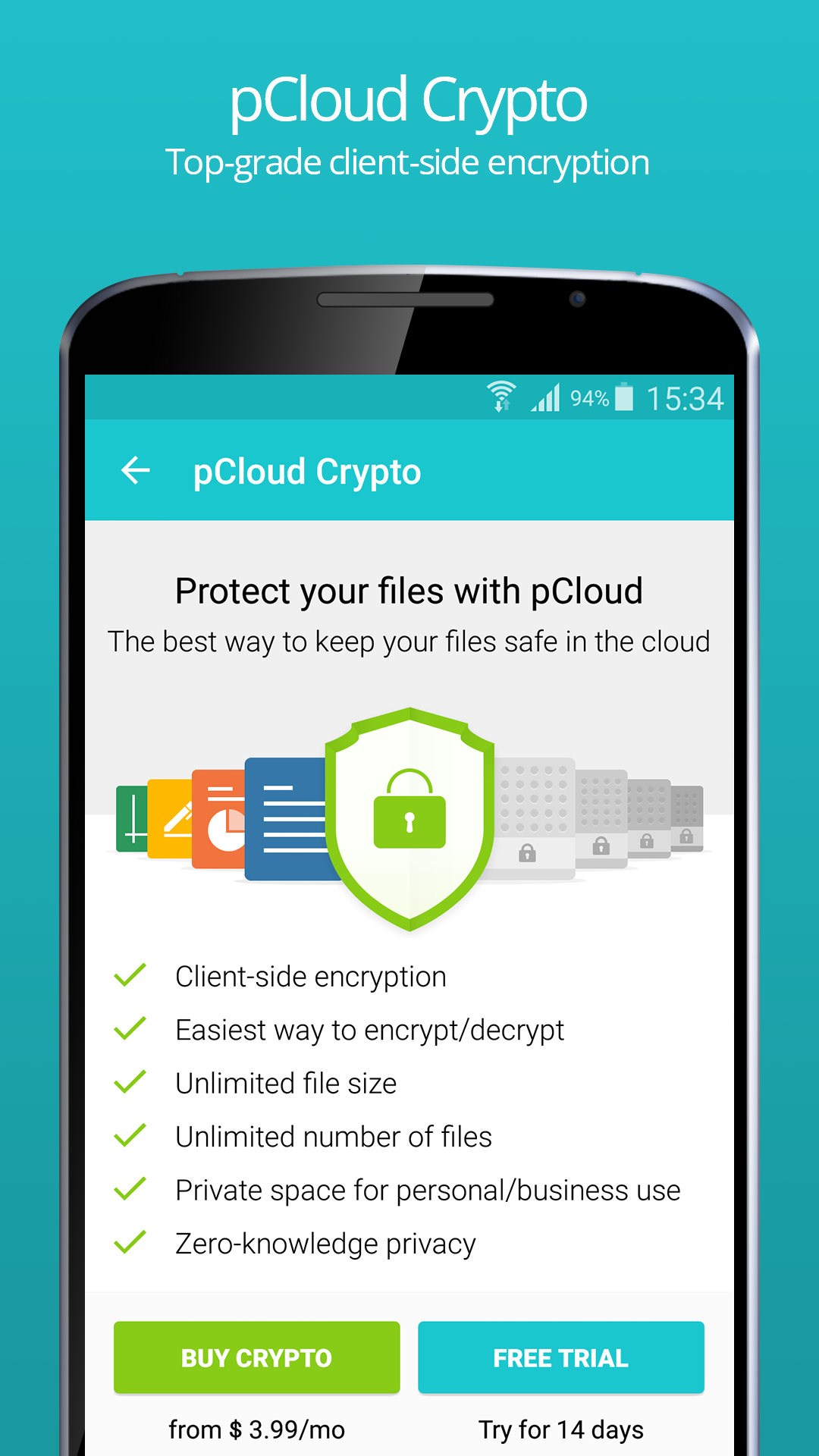 pCloud Business Software - Users can purchase the pCloud Crypto add-on to encrypt their files