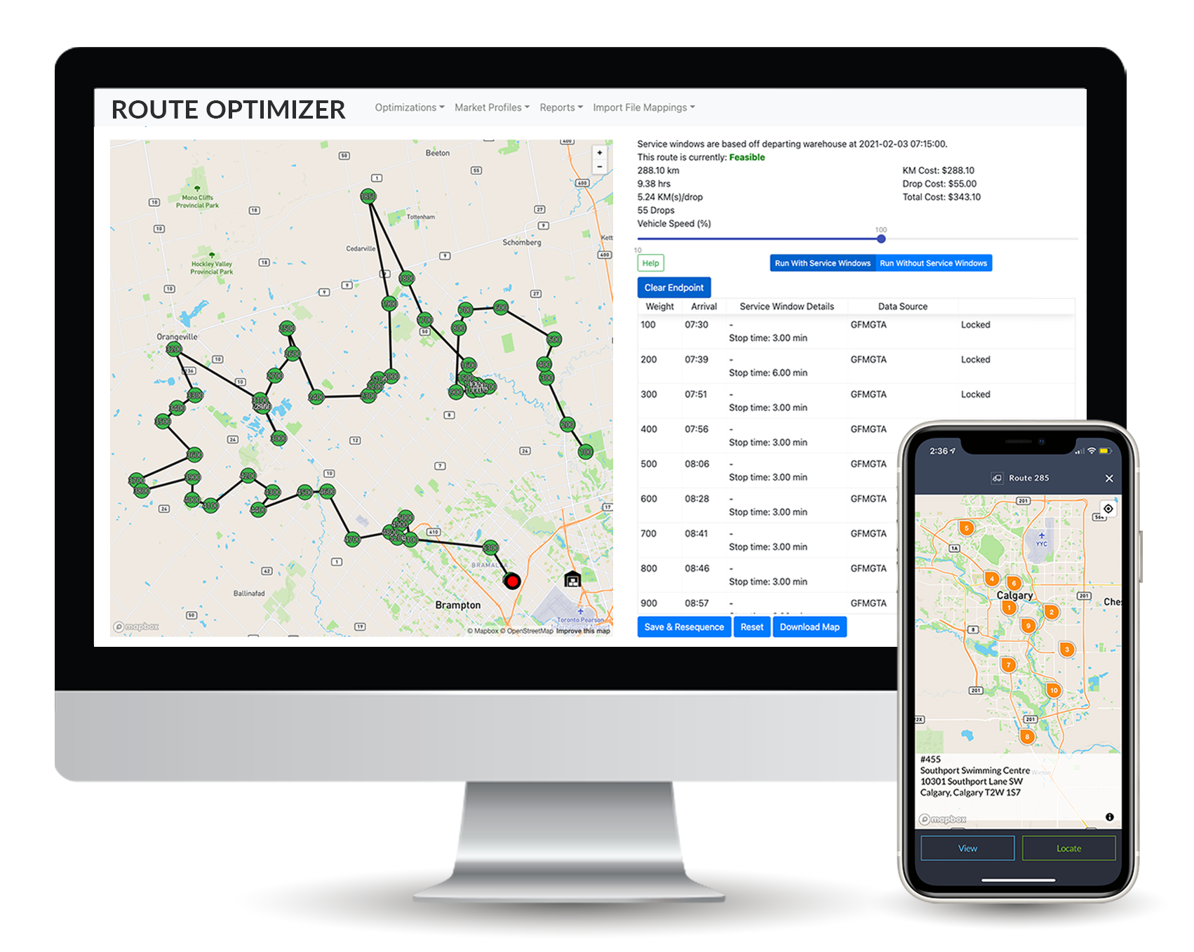 Route Optimization - Make delivery up to 20% faster by creating the most efficient routes. Routeique saves drivers' time, reduces fuel costs, and reduces wear on vehicles.
