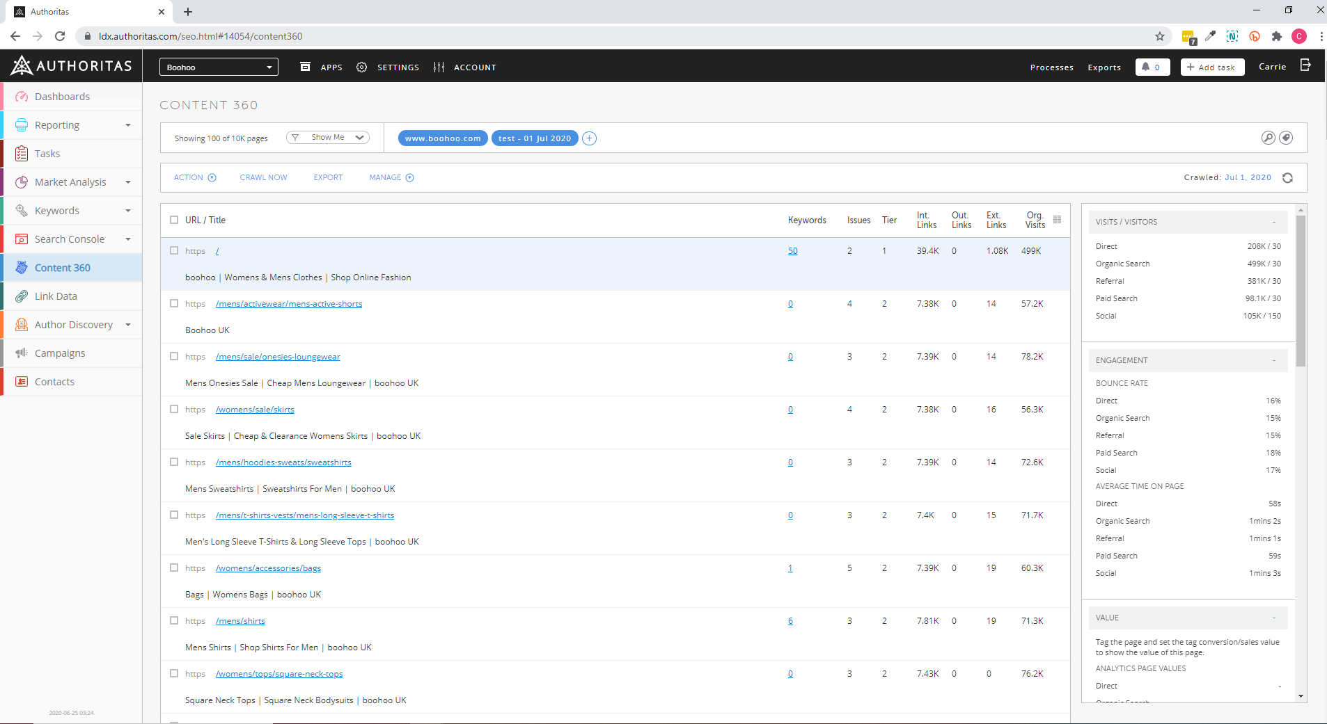 Integrate your Google Search Console in your Authoritas account and get even more insights, all in the same place!