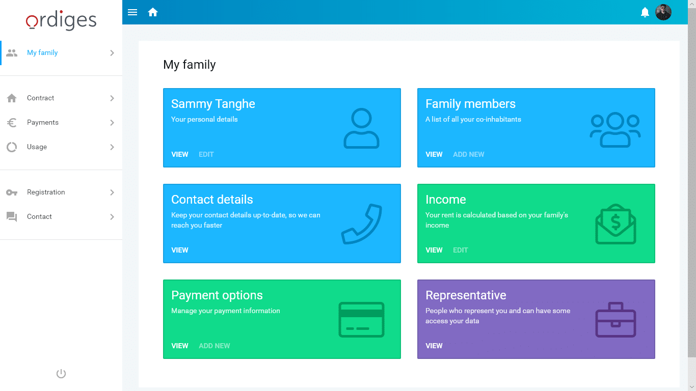 MyDigiFlat Software - Tenant data management