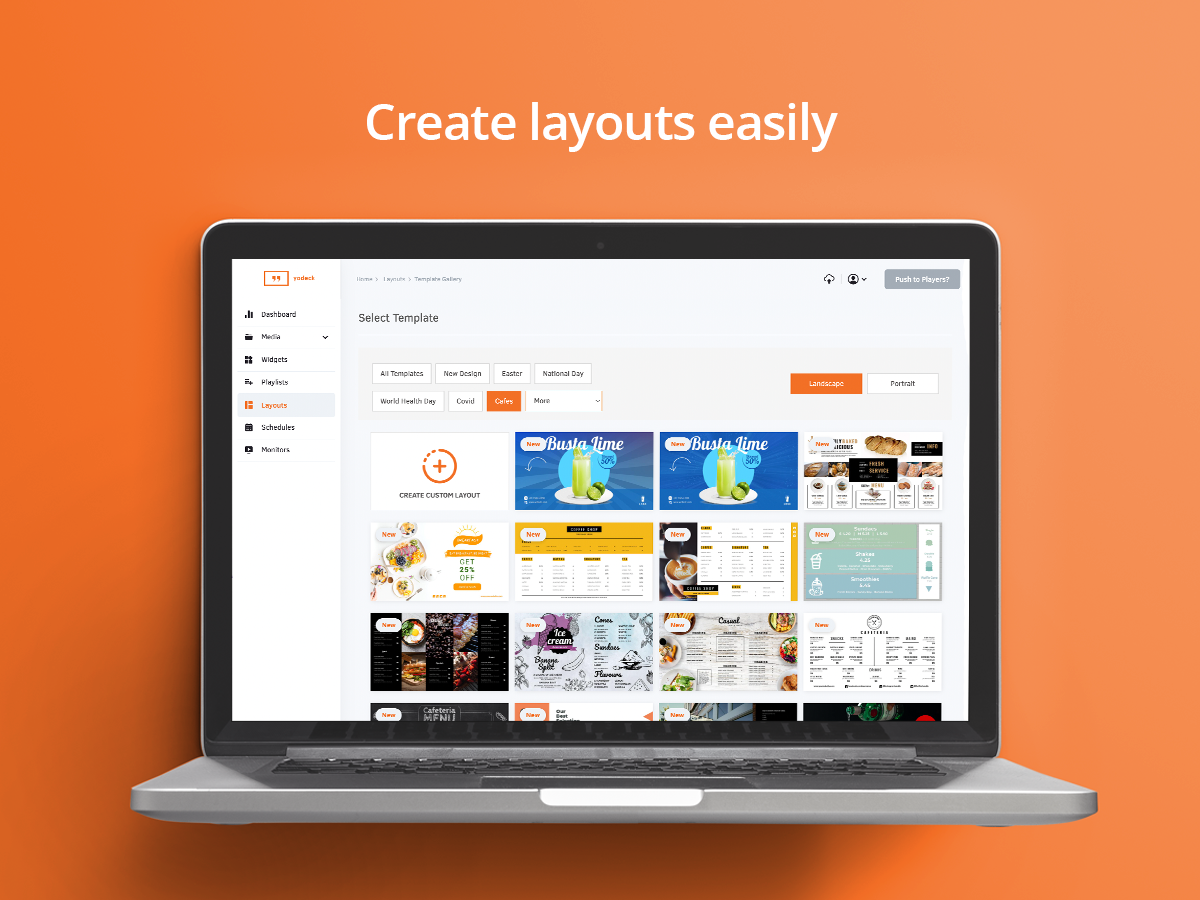 Yodeck Software - Easily create custom Layouts or use our Templates!