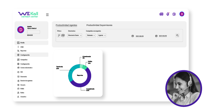 WeKall screenshot: WeKall contact center