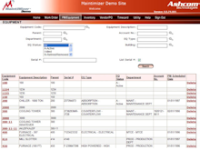 MaintiMizer Software - View equipment status in the database with MaintiMizer