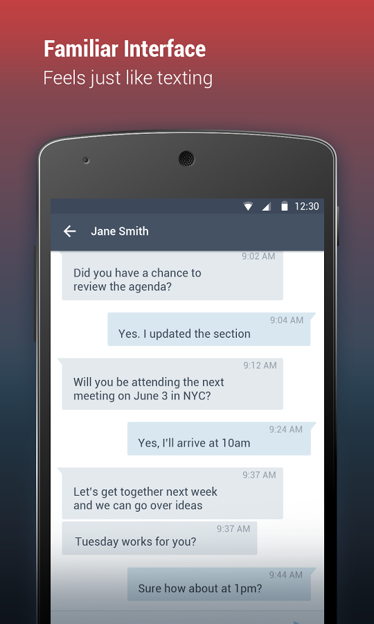 Chat to contacts in real time with the familiar instant messaging interface