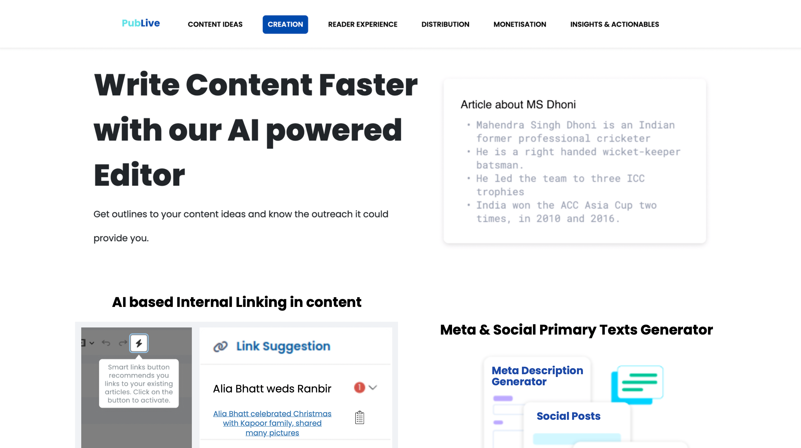 Write Content Faster with our AI powered editor
