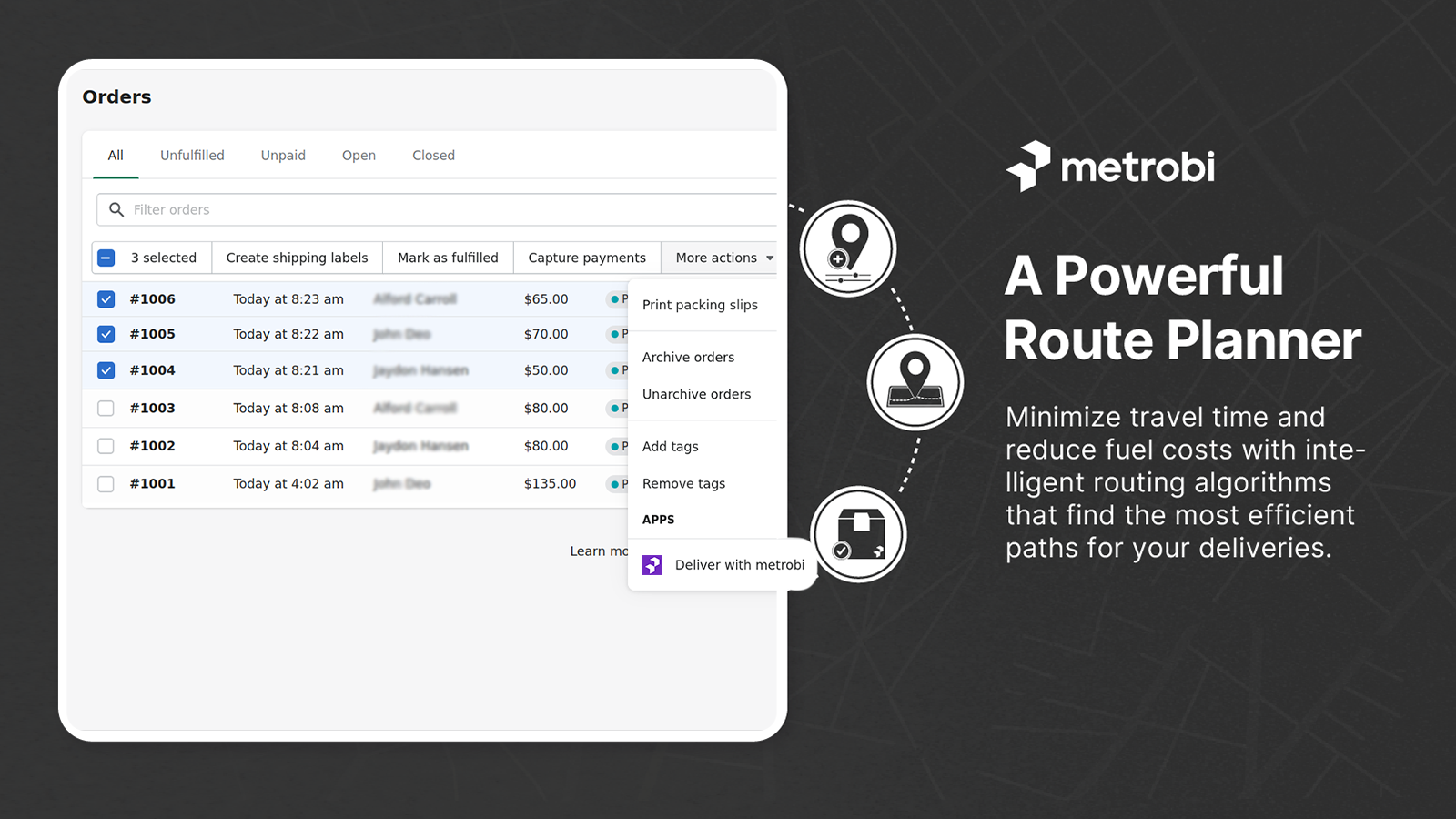 Metrobi Software - A powerful route planner that uses advanced route optimization technology.