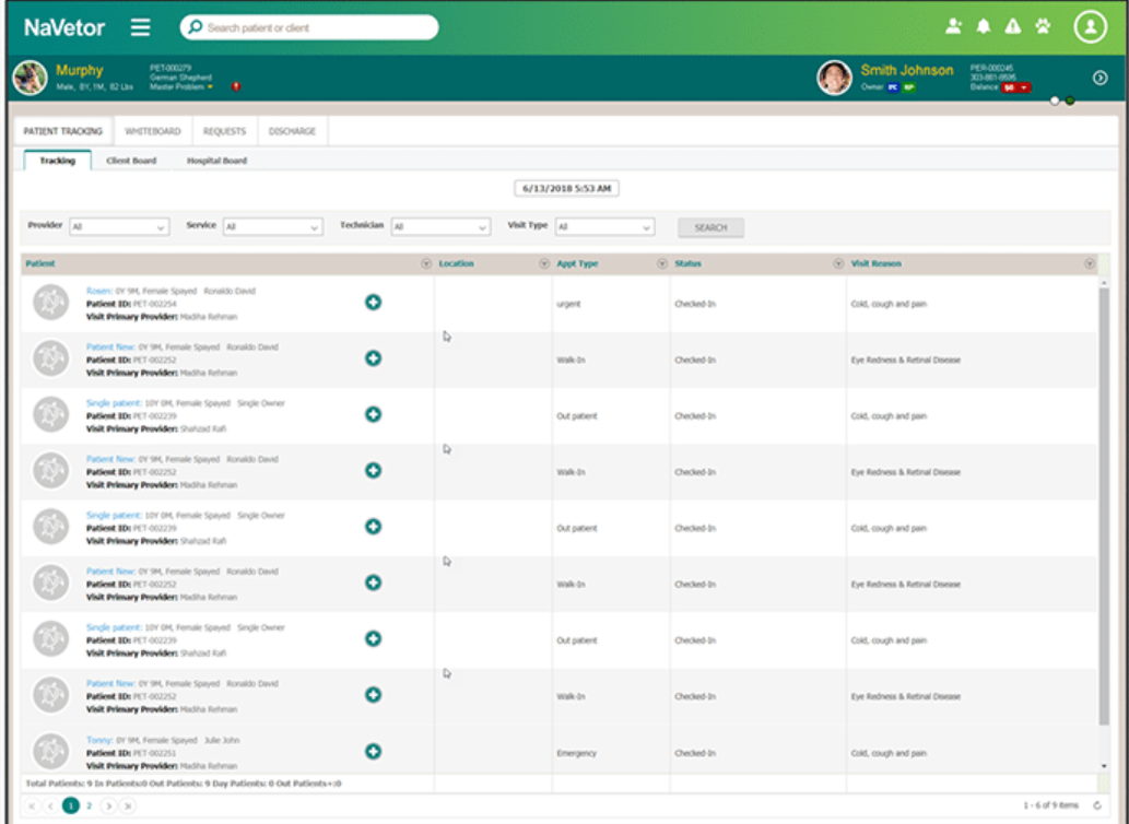 NaVetor patient workflow screenshot