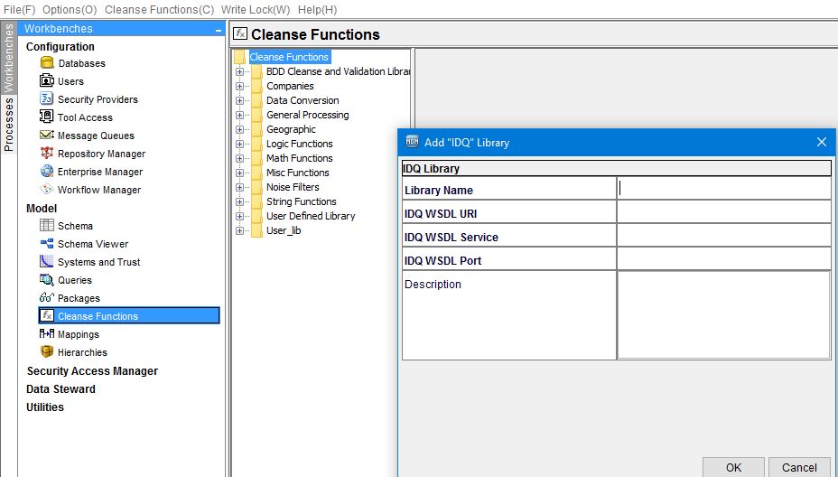 Cleansing a data function