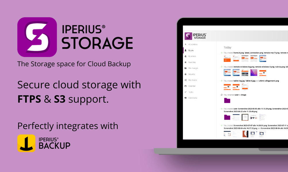 Iperius Storage - Secure cloud storage (FTPS & S3)