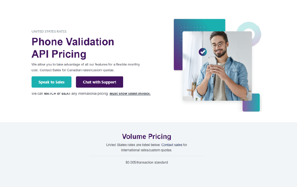 Programmable Phone Verification API Pricing