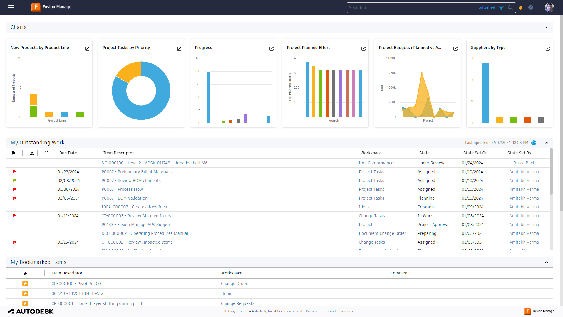 Dashboards and KPIs: Monitor product development progress in real-time using graphically rich dashboards that help you spot issues and prevent delays before they happen. Export status reports quickly with a single click for no-hassle status updates.