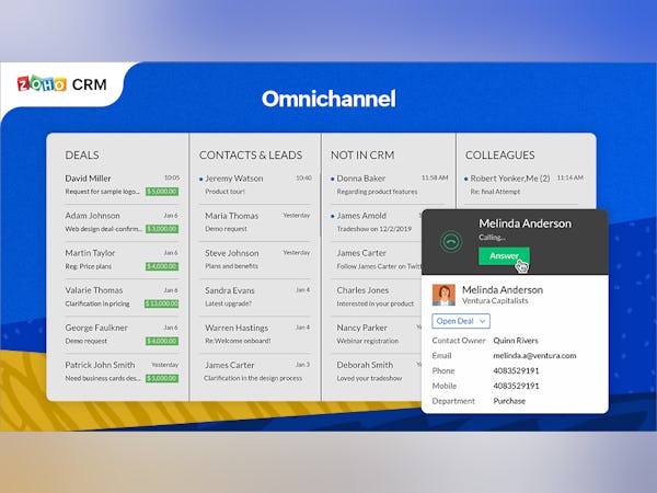 Zoho CRM Software - Omnichannel communications within the platform