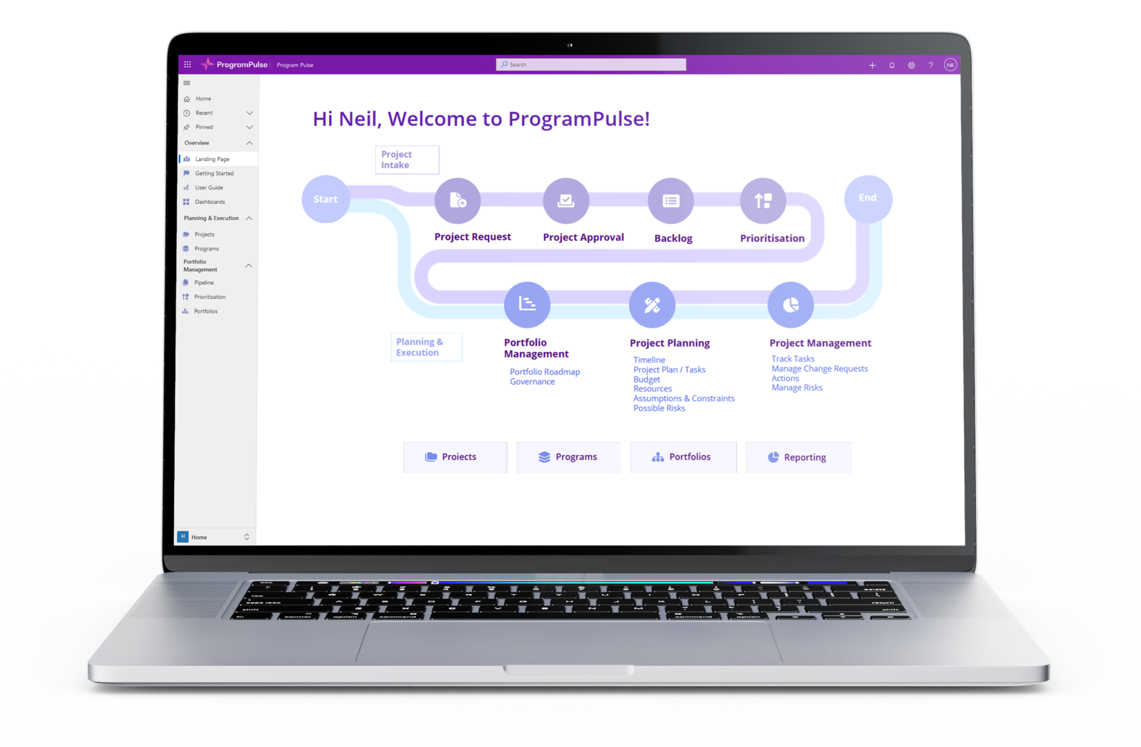 ProgramPulse screenshot: Program Pulse landing page module