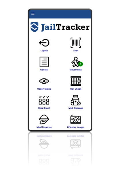 JailTracker mobile application interface