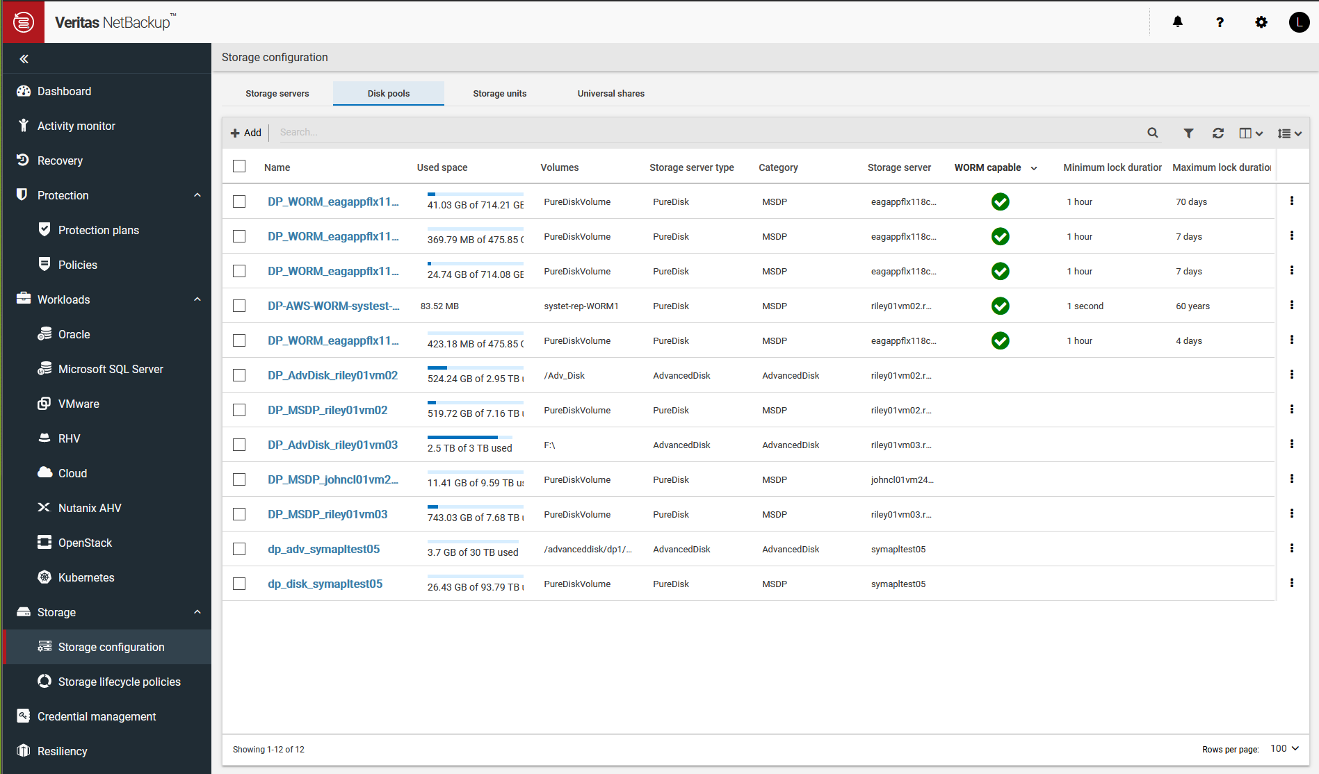 NetBackup Software - Veritas NetBackup storage configuration