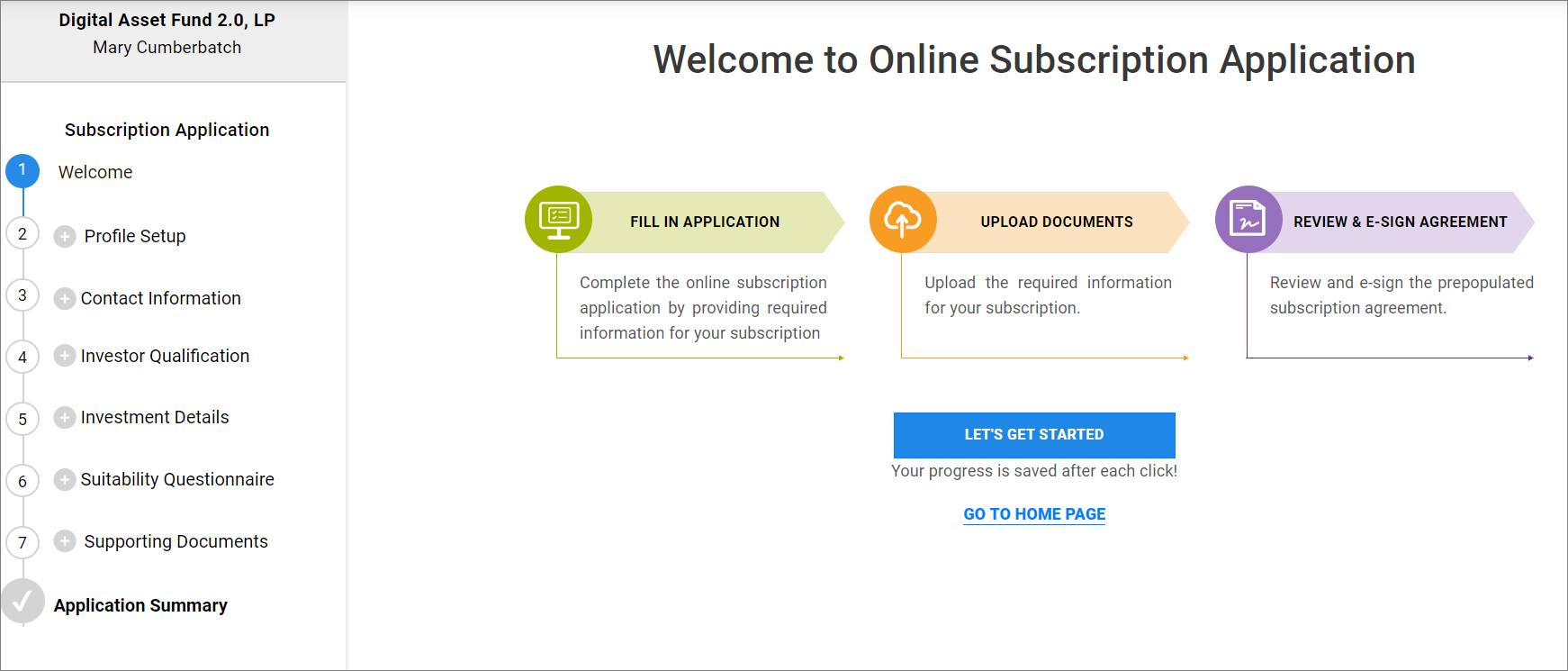 Investor's Online Subscription Process