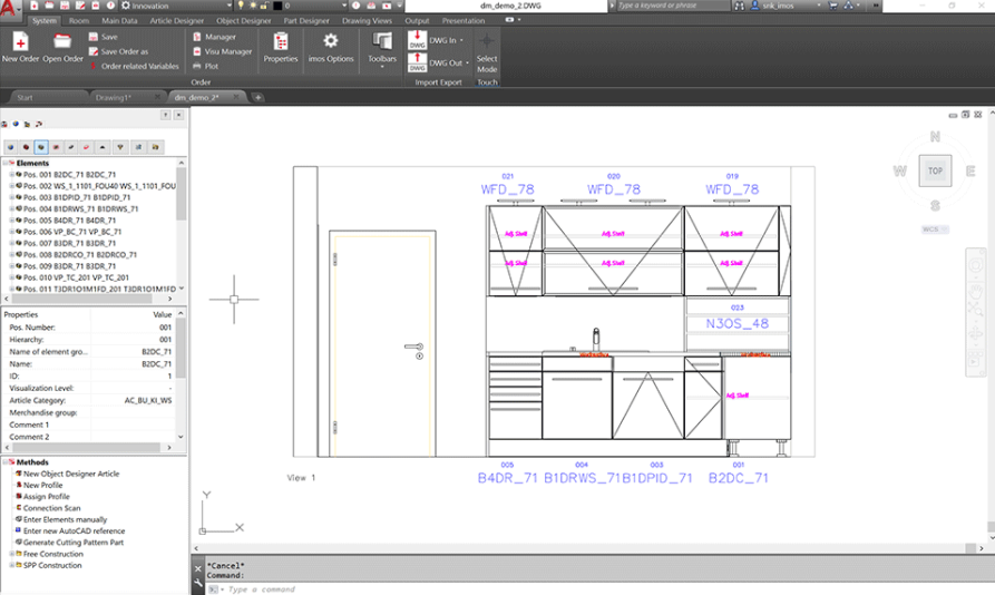 imos iX screenshot: imos iX properties
