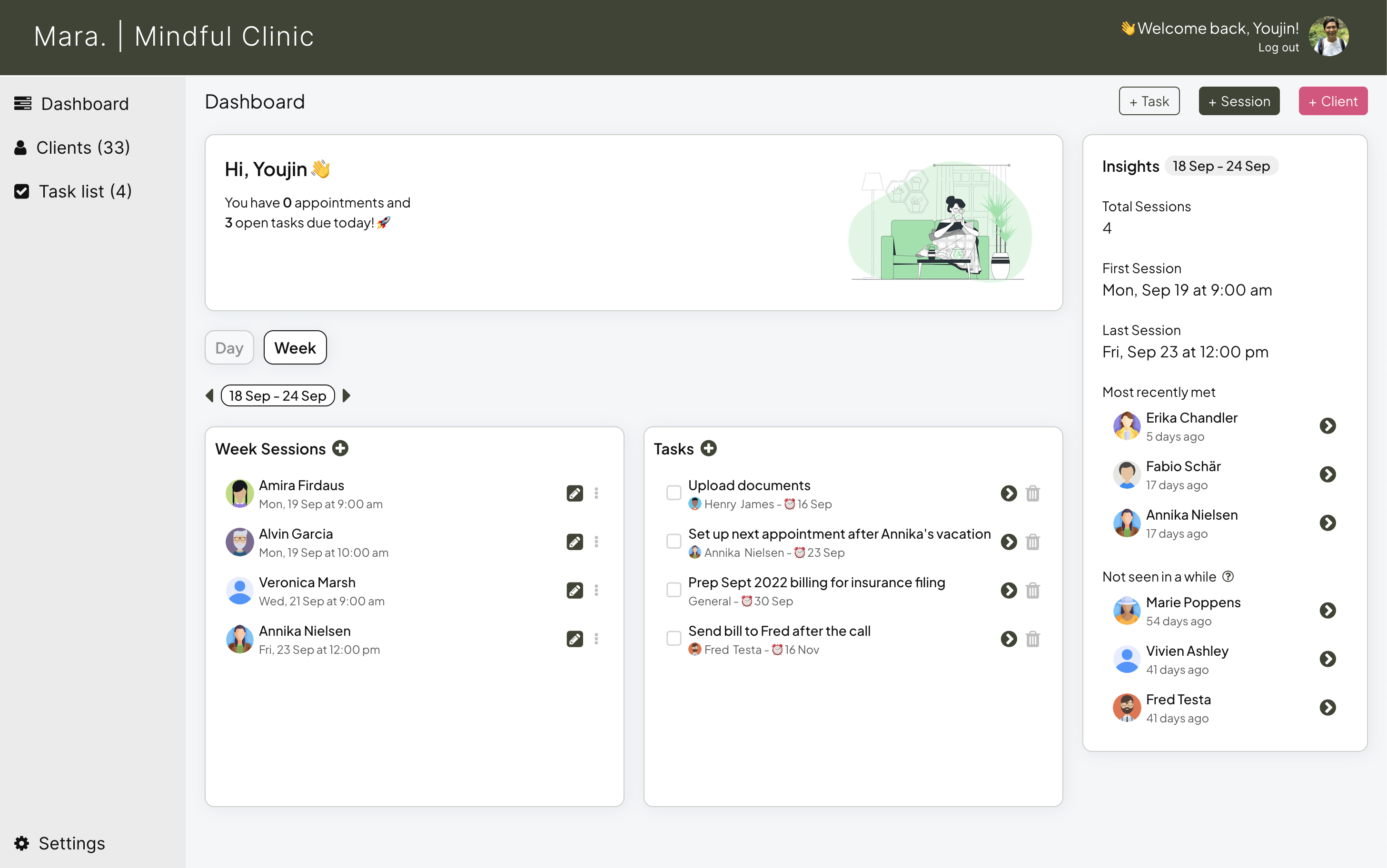 Mara screenshot: Mara dashboard