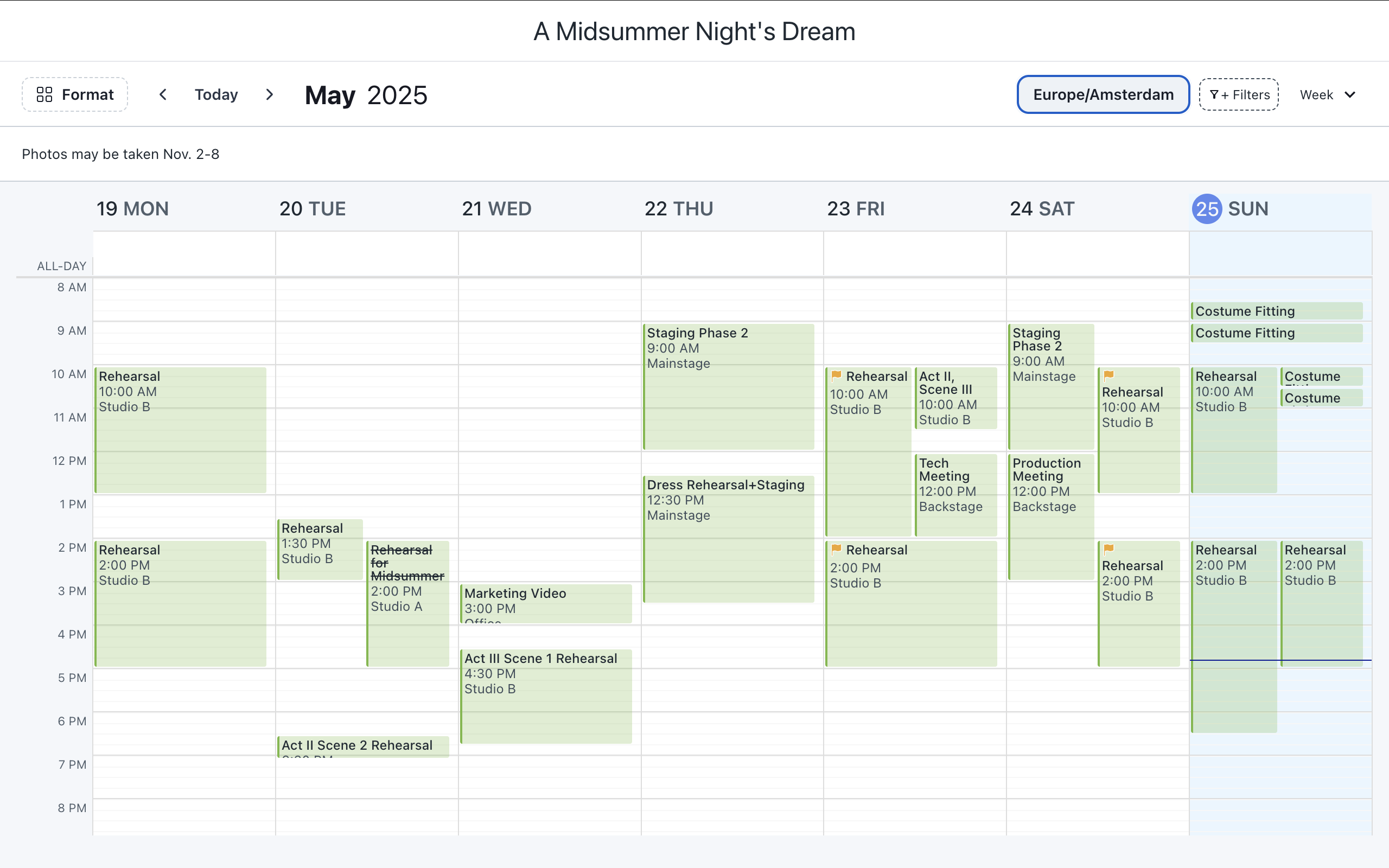 Prospero Software - Public view links lead to read-onlny, auto-updating schedules with a variety of formatting options availableto anyone with access to the link