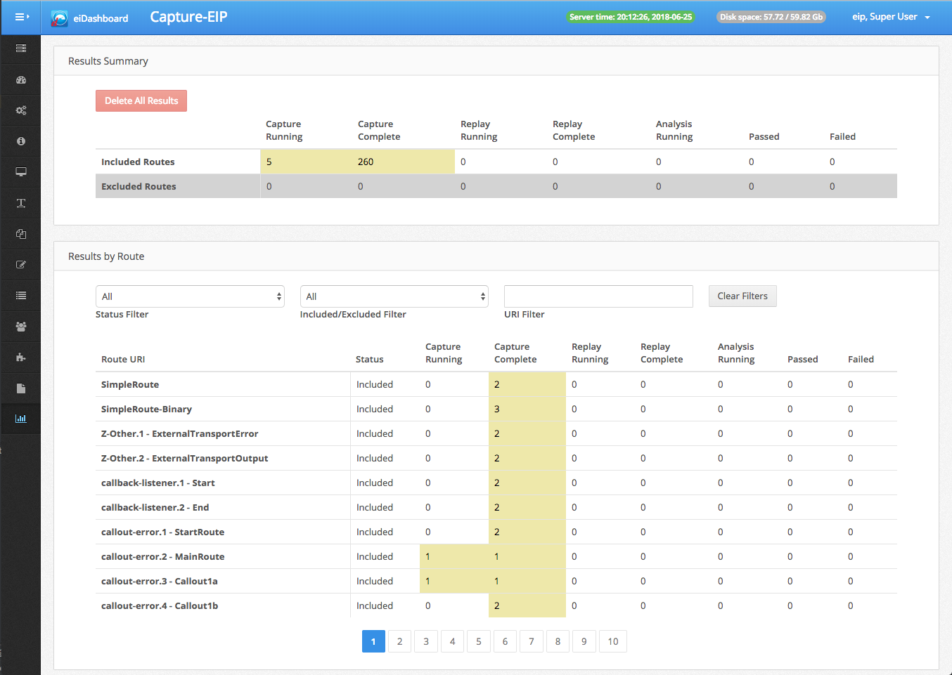 eiPlatform result summary screenshot