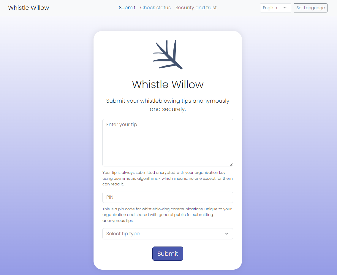 Whistle Willow - submission portal