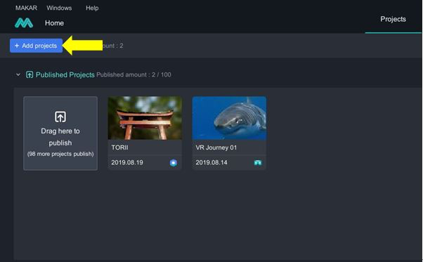 MAKAR screenshot: MAKAR projects