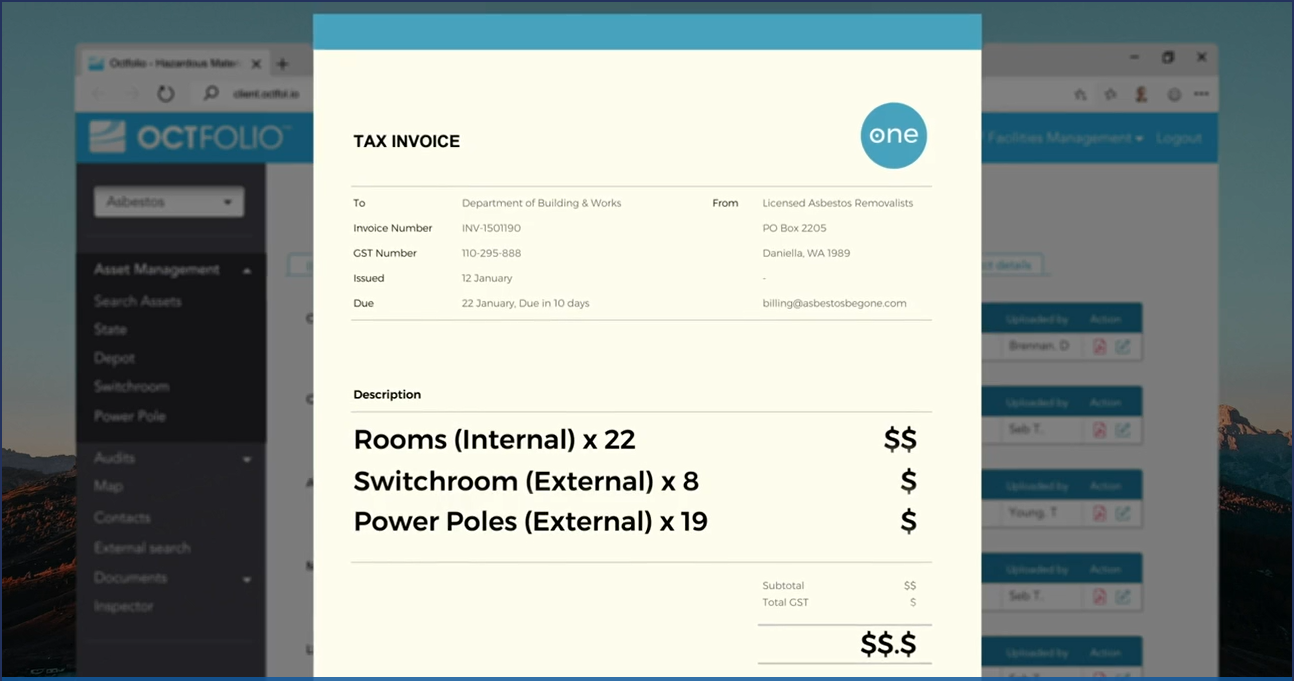 Octfolio Software - Octfolio invoices