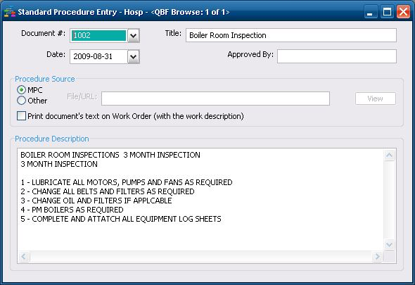 DirectLine Software - Standards and safety procedures module